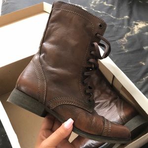 Brown Steve Madden Combat Boots